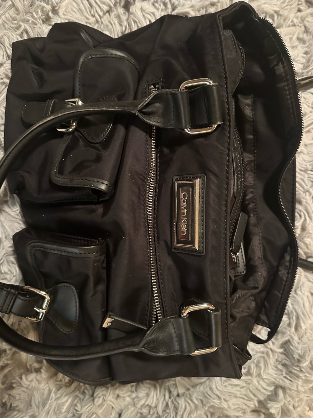 Calvin Klein Black Bag with Silver Hardware